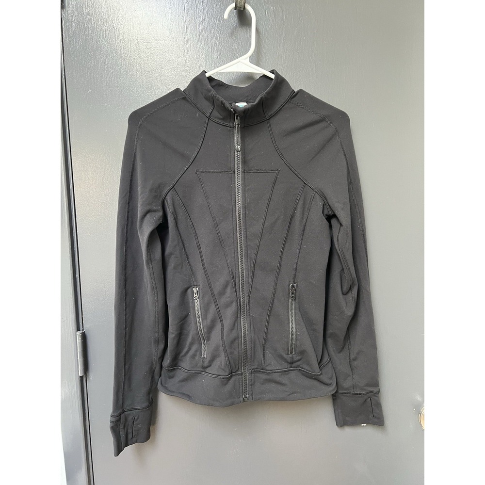 Ivivva Lululemon Girls Perfect Your Practice Zip Up Jacket Sz 14 Pockets Black